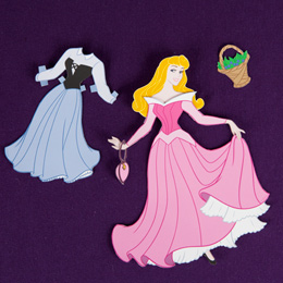 Бумажная куколка принцессы Авроры с одеждой