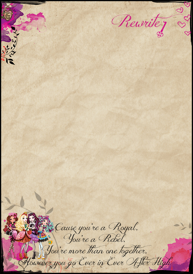 Бумага для писем и записей в стиле Ever After High Бумага для писем и записей в стиле Ever After High
