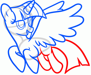 Как нарисовать пони Искору (Твайлайт) с крыльями