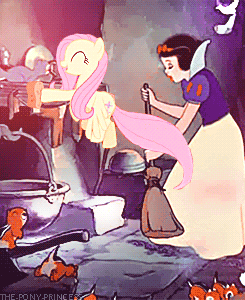 Анимации: Пони и Дисней Принцессы - Флаттершай и Белоснежка