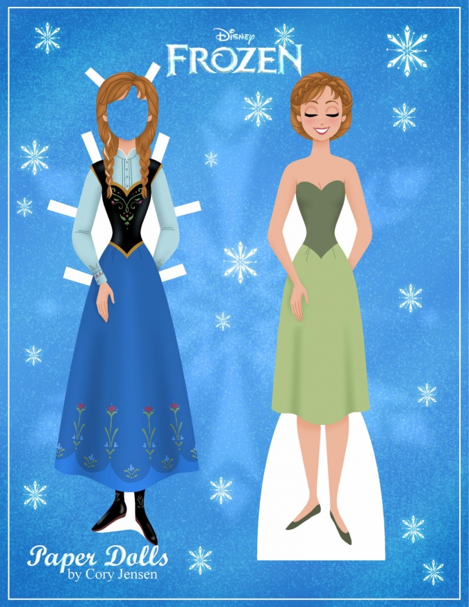 Бумажные куклы Анны и Эльзы - Холодное Сердце Дисней(Frozen)
