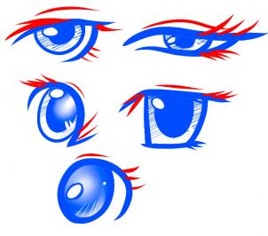 Примеры: как нарисовать женские глаза в стиле аниме