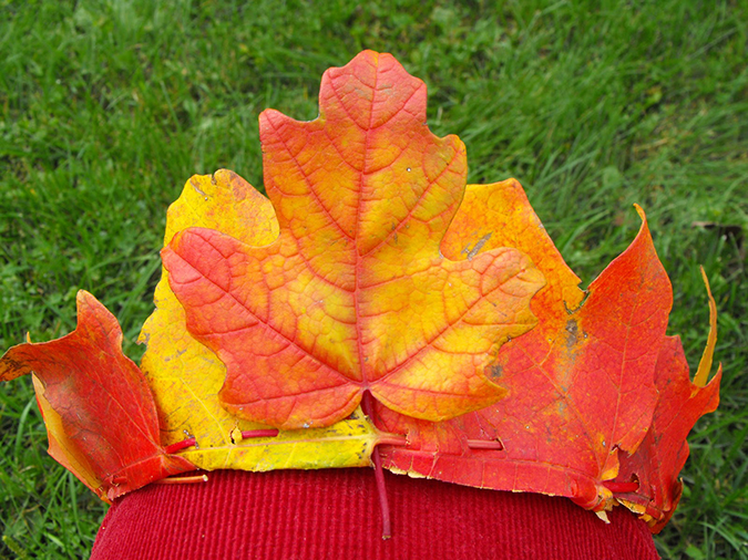 Поделки: Корона из осенних листьев