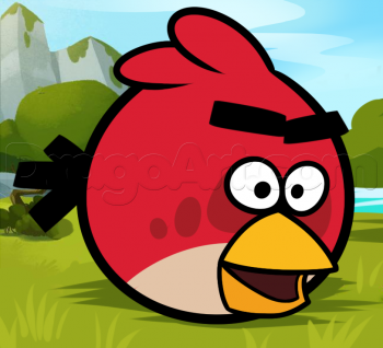 Рисуем красную птичку Angry Birds