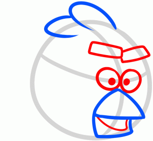 Рисуем красную птичку Angry Birds