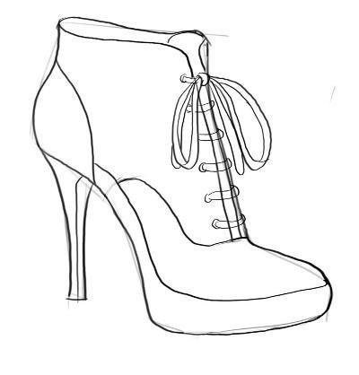 Как рисовать обувь: рисуем ботильоны