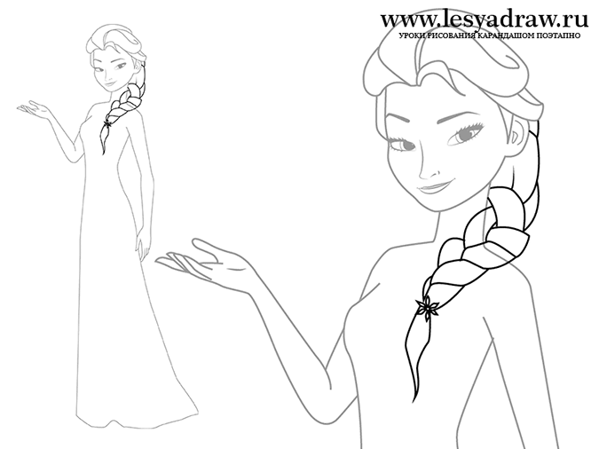 Как нарисовать принцессу Эльзу