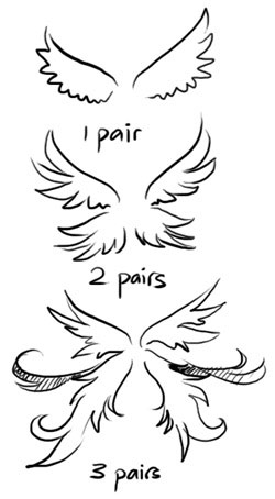 Как рисовать разные крылья