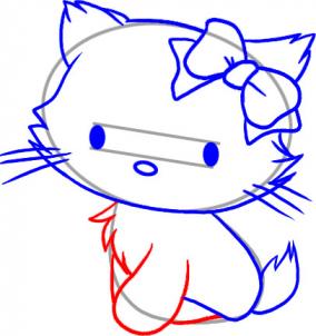 Как нарисовать Hello Kitty в стиле кошечки Мари