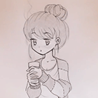 Рисуем девушку с горячим шоколадом