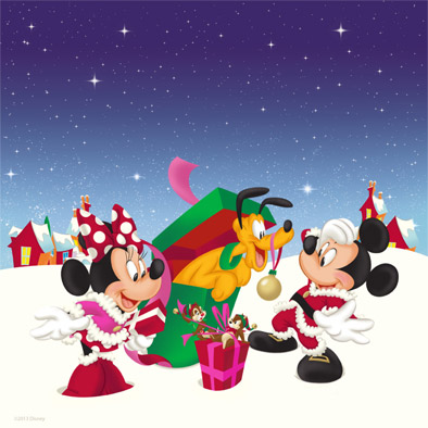 Новогодние картинки с Микки Маусом и его друзьями