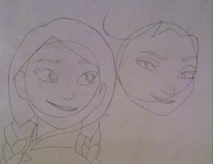 Простой урок рисования Анны и Эльзы