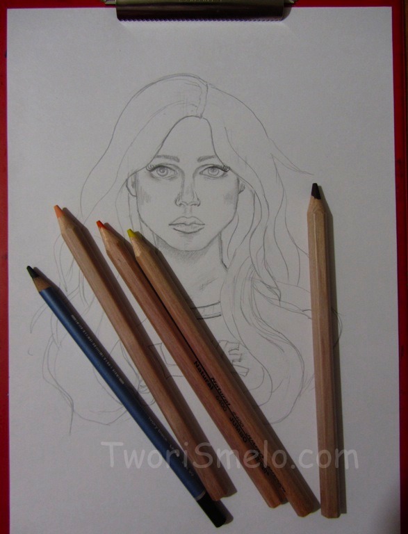 Как нарисовать женские волосы цветными карандашами