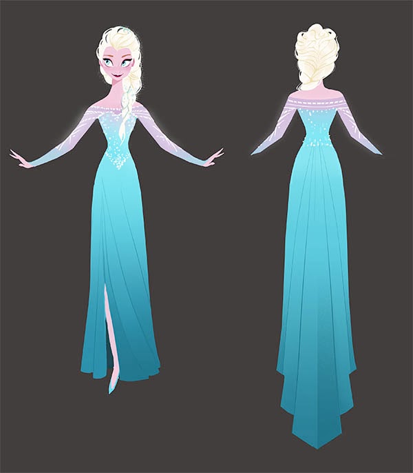 Эльза: Дизайн прически и наряда героини