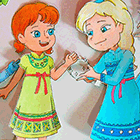 Холодное Сердце: Бумажные куклы маленькой Анны и Эльзы