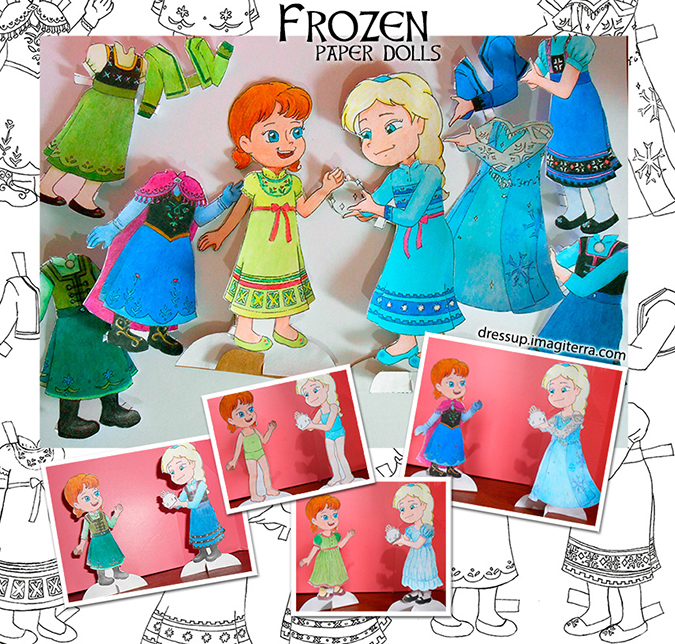 Холодное Сердце: Бумажные куклы маленькой Анны и Эльзы