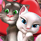 Игра для девочек: Поцелуи кота Тома и кошки Анжелы