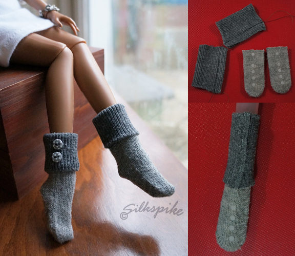 Как легко сделать носки для куклы
