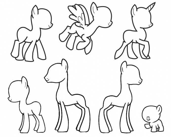 Распечатки манекенов пони для рисования