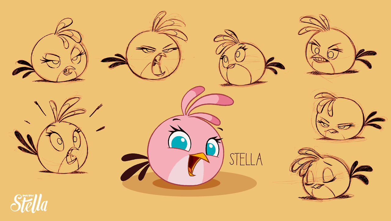Angry Birds Stella BFF: Картинки Стеллы, ее подруг и их домиков, Птица Стел...
