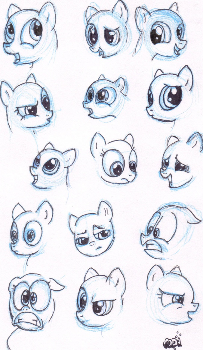 Как рисовать пони: Выражения мордочек пони