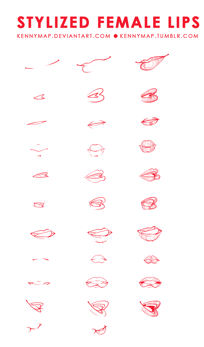 Как рисовать губы: Картинки подсказки