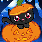 Рисуем котенка с тыквой на Хэллоуин
