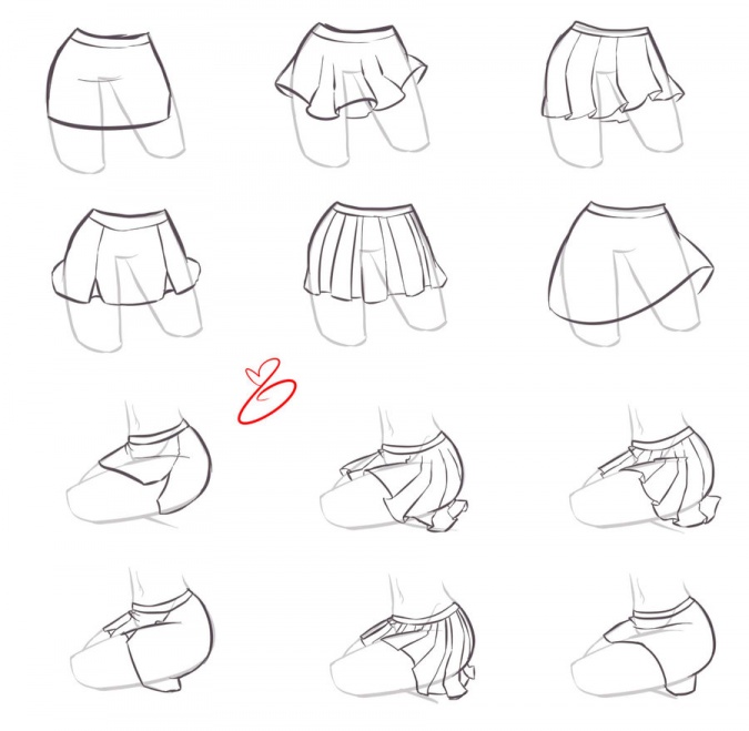 Примеры подсказки: Как рисовать юбки