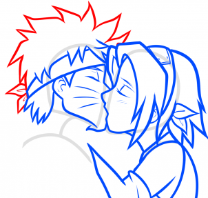 Рисуем поцелуй Сакуры и Наруто