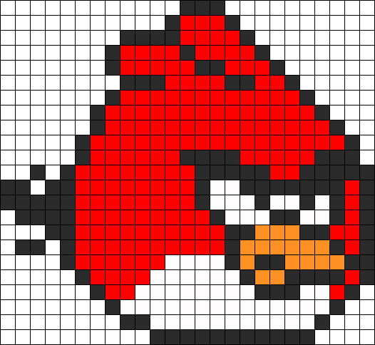 Angry Birds: Схема вышивки красной птички