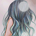 Рисуем волнистые голубые волосы