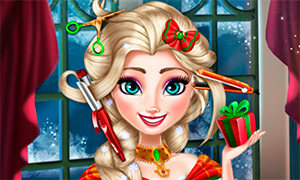 Игра Холодное Сердце: Новогодние реалистичные прически для Эльзы