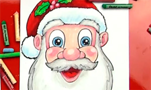 Рисуем портрет Деда Мороза