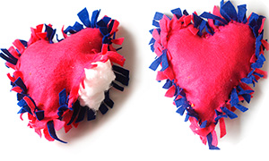 Поделки: Подушка в форме сердца, которую не нужно шить