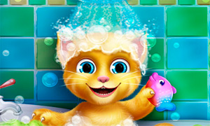 Игра Говорящие Друзья: Ванна для котенка Джинджера