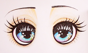 Как нарисовать большие "искрящиеся" глаза