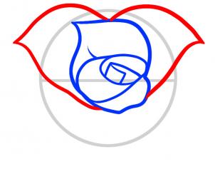 Как нарисовать розу в форме сердца
