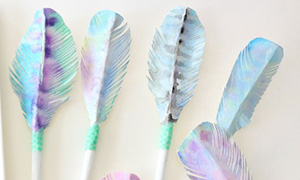Поделки: Акварельные перья для ручек