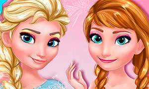 Игра Холодное Сердце: Современный макияж для Анны и Эльзы
