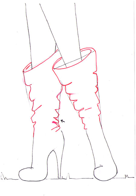 Как рисовать сапоги на высоком каблуке - YouLoveIt.ru
