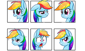 Мой маленький пони: Примеры рисунков эмоции