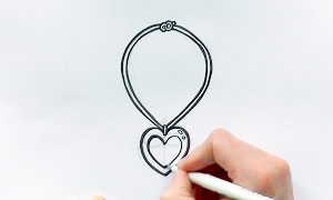 Как нарисовать сердечко и медальон с сердцем