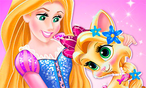 Игра Королевские Питомцы: Котенок Солнышко принцессы Рапунцель