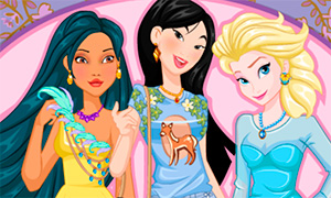 Игра для девочек: Одевалка трех принцесс