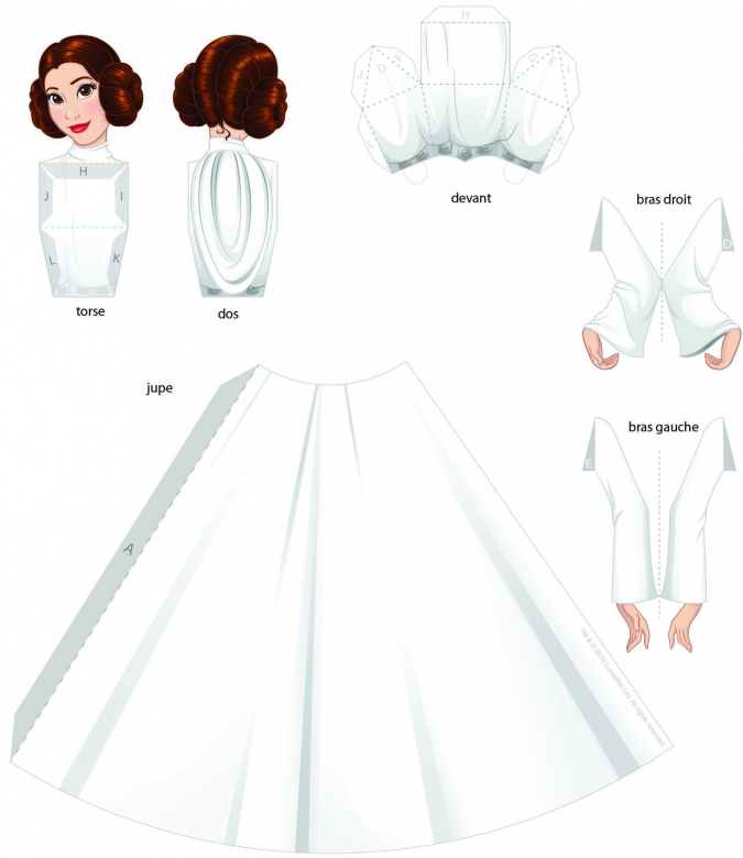 Звездные Войны: Фигурка принцессы Леи из бумаги