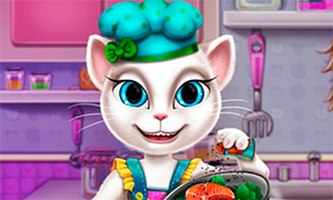 Игра для девочек: Говорящая кошка Анжела готовит еду
