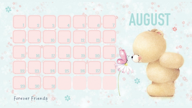 Мишки Forever Friends: Календарики на лето