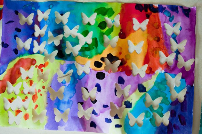 Поделки для девочек: Объемная картина с бабочками