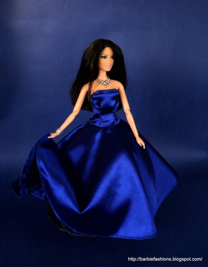 Поделки для кукол: Выкройка вечернего платья для Барби