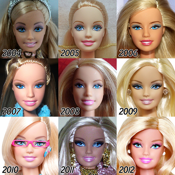 Как менялось лицо Барби с 1959 года
